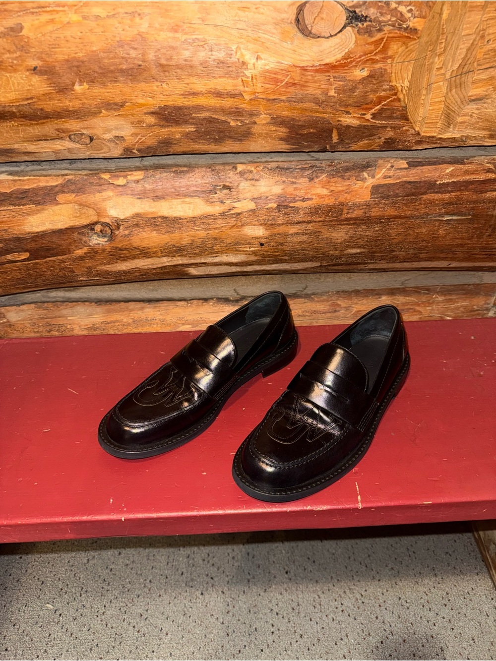 😍EUC JW Anderson Embroidered JW Italian Penny Loafers 38.5”